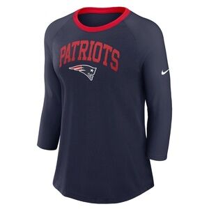 Nike Patriots Navy and Red Raglan Tee
